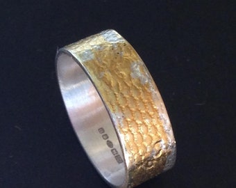 Keum-Boo silver ring with Gold foil