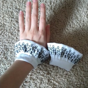 HAND EMBROIDERED and Hand Sewn Tudor Blackwork Cuffs