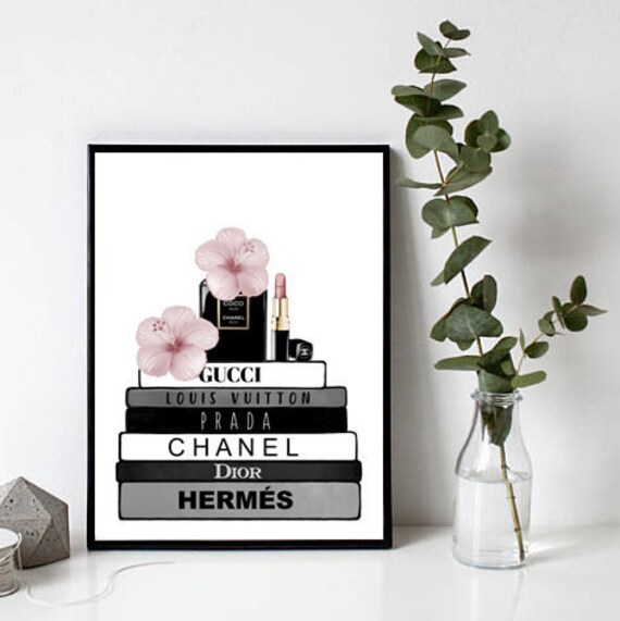 Books Poster Wall art Print Chanel Dior 