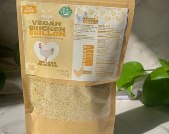 Vegan Sam's Organic Vegan Chicken Bouillon Seasoning (All Natural) With Organic Non Fortified Nutritional Yeast. 10% Helps Rescue Chickens.