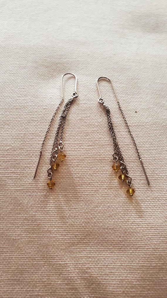 Sterling Silver threading dangle earrings. - image 2