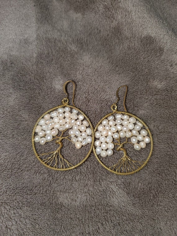 The tree of life pearl earrings - image 2