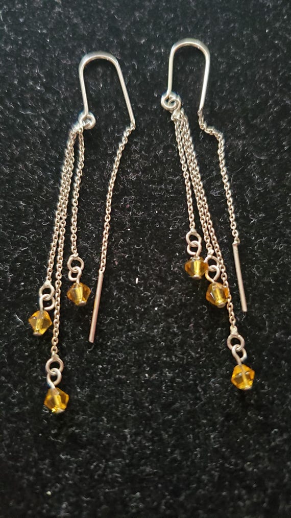 Sterling Silver threading dangle earrings. - image 1