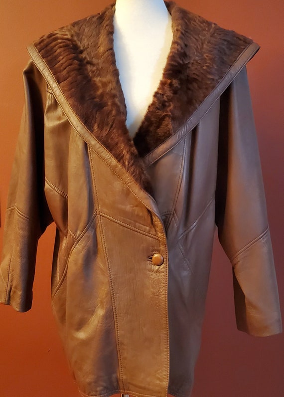 Lamb leather coat  with fur