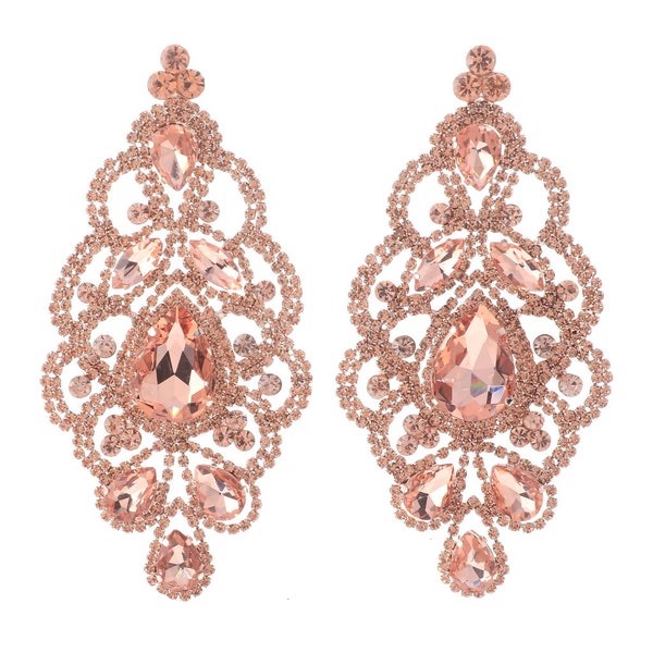 Large Rhinestone Drop Earrings