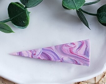 Pink clay hair clip