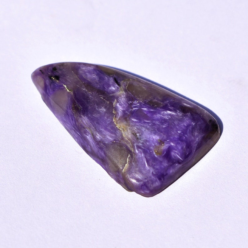 26.35 Cts Charoite Cabochon Natural Gemstone For Jewelry Making Violet Purple Gemstone Triangle Shape 29X19X5 MM A0075