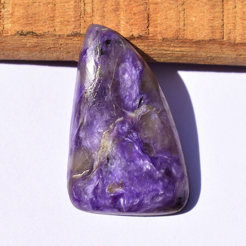 26.35 Cts Charoite Cabochon Natural Gemstone For Jewelry Making Violet Purple Gemstone Triangle Shape 29X19X5 MM A0075