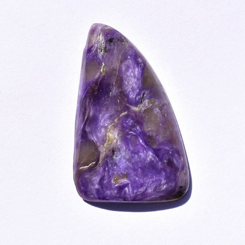 26.35 Cts Charoite Cabochon Natural Gemstone For Jewelry Making Violet Purple Gemstone Triangle Shape 29X19X5 MM A0075