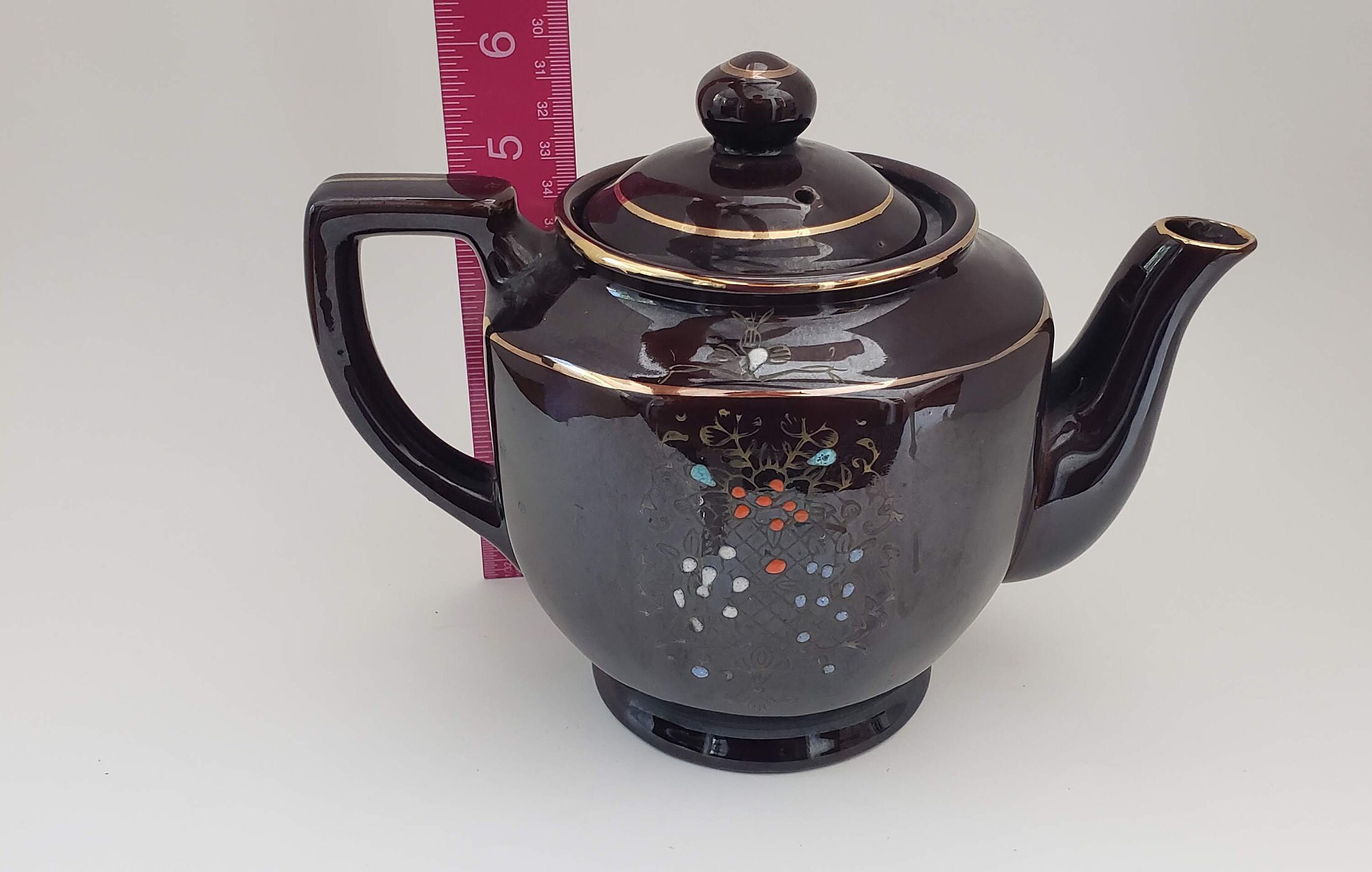 Japanese Moriage Teapot Redware Teapot Red Clay Teapot Etsy