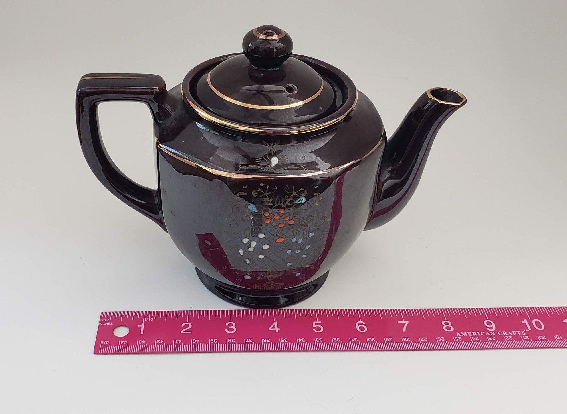 Japanese Moriage Teapot Redware Teapot Red Clay Teapot Etsy