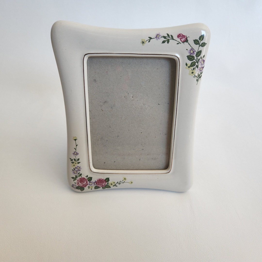 Porcelain Picture Frame, White Picture Frame, White Porcelain Floral