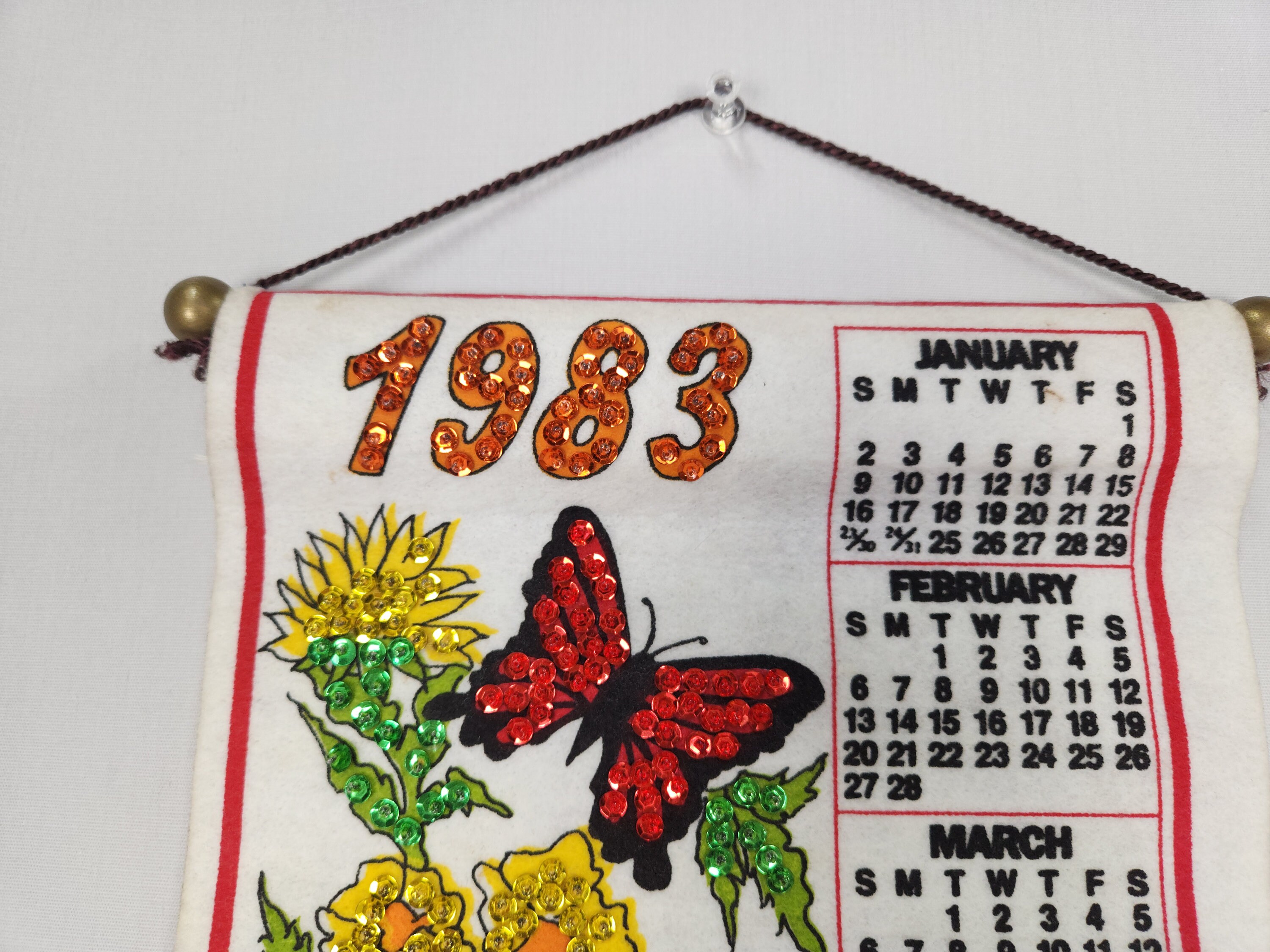 1983 Felt Calendar Vintage Wall Calendar Sequins Butterfly Etsy 1983 Felt Calendar Vintage Wall Calendar Sequins Butterfly Etsy
