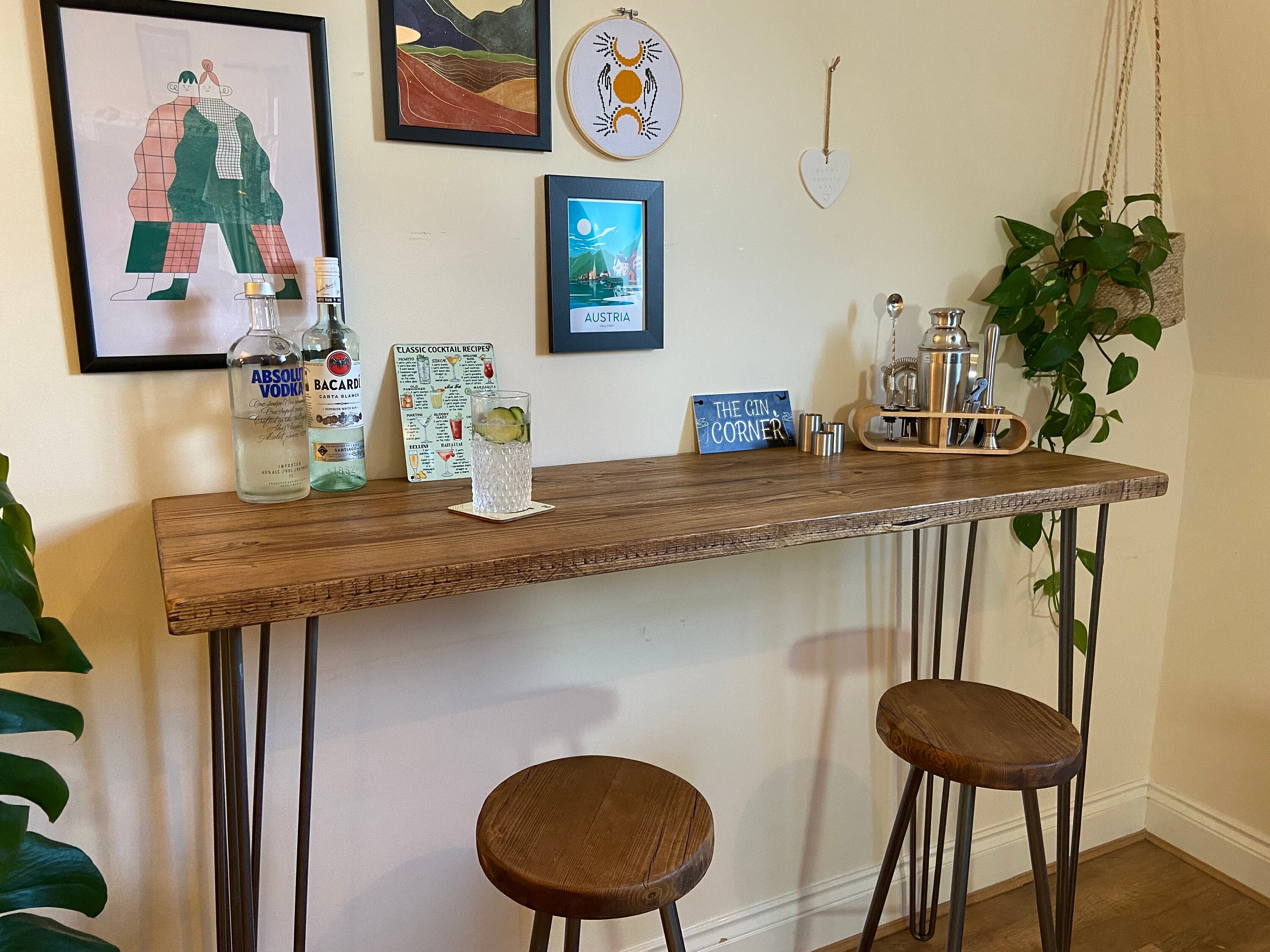 Industrial Home Bar Breakfast Bar Scaffold Board Home Bar Etsy UK