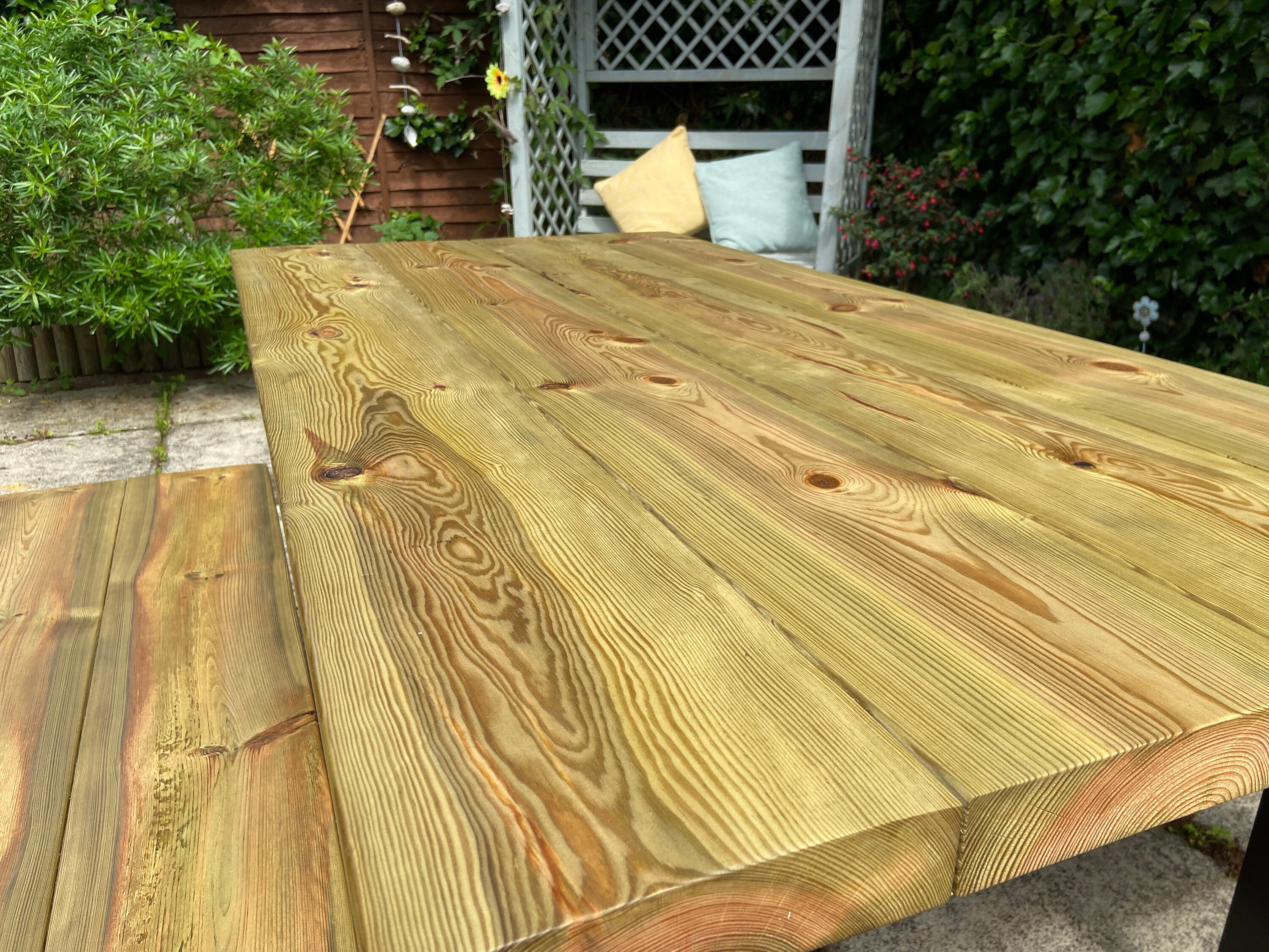 Mesa de comedor al aire libre Bancos al aire libre Chunky | Etsy