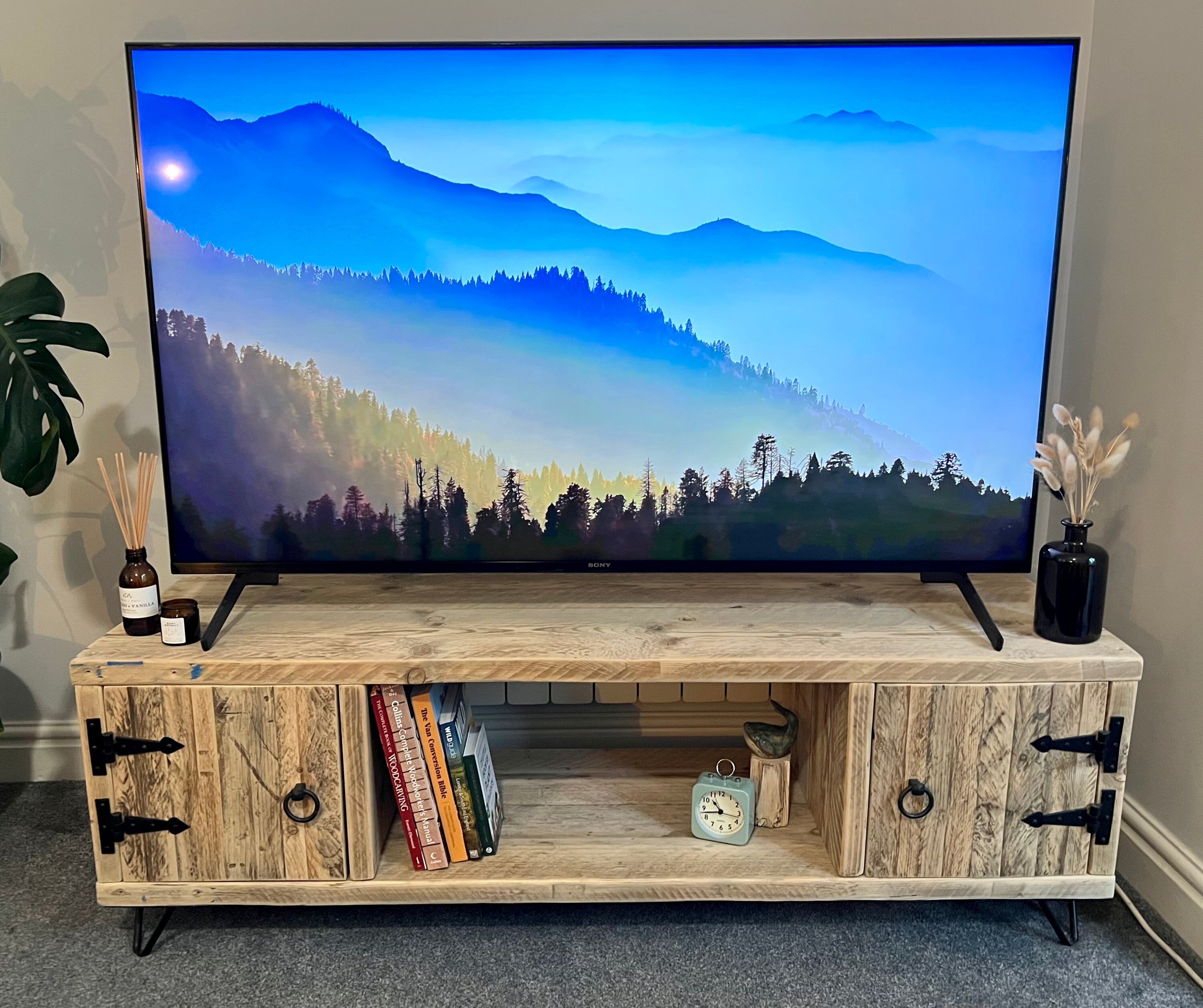 Wooden TV Unit Sustainable Materials Reclaimed TV Stand Etsy UK