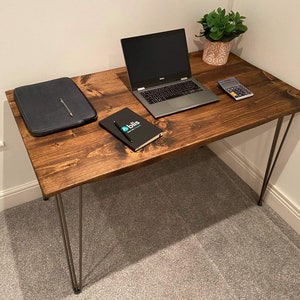 Industrial Scaffold Board Table - Reclaimed desk - Rustic - Desk - Handmade - Office Desk - Hairpin legs - Computer Desk - Gaming Desk