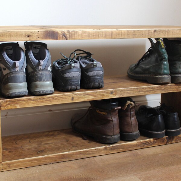 Reclaimed Wood Shoe Rack Etsy UK
