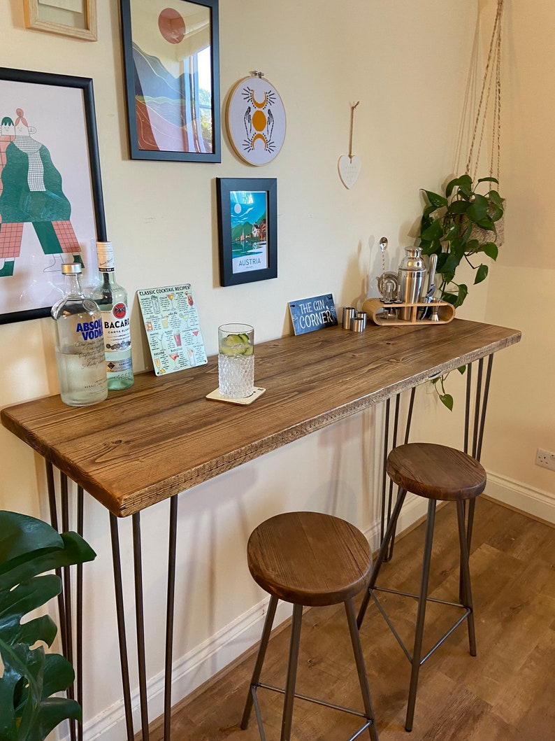 Industrial Home Bar Breakfast Bar Scaffold Board Home Bar Etsy UK