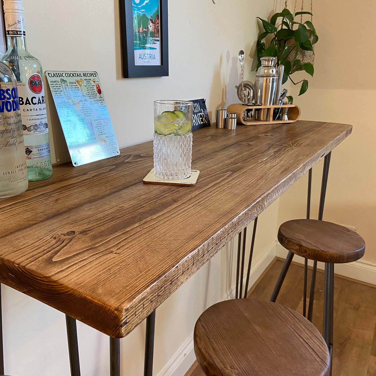 Industrial Home Bar Breakfast Bar Scaffold Board Home Bar Etsy UK