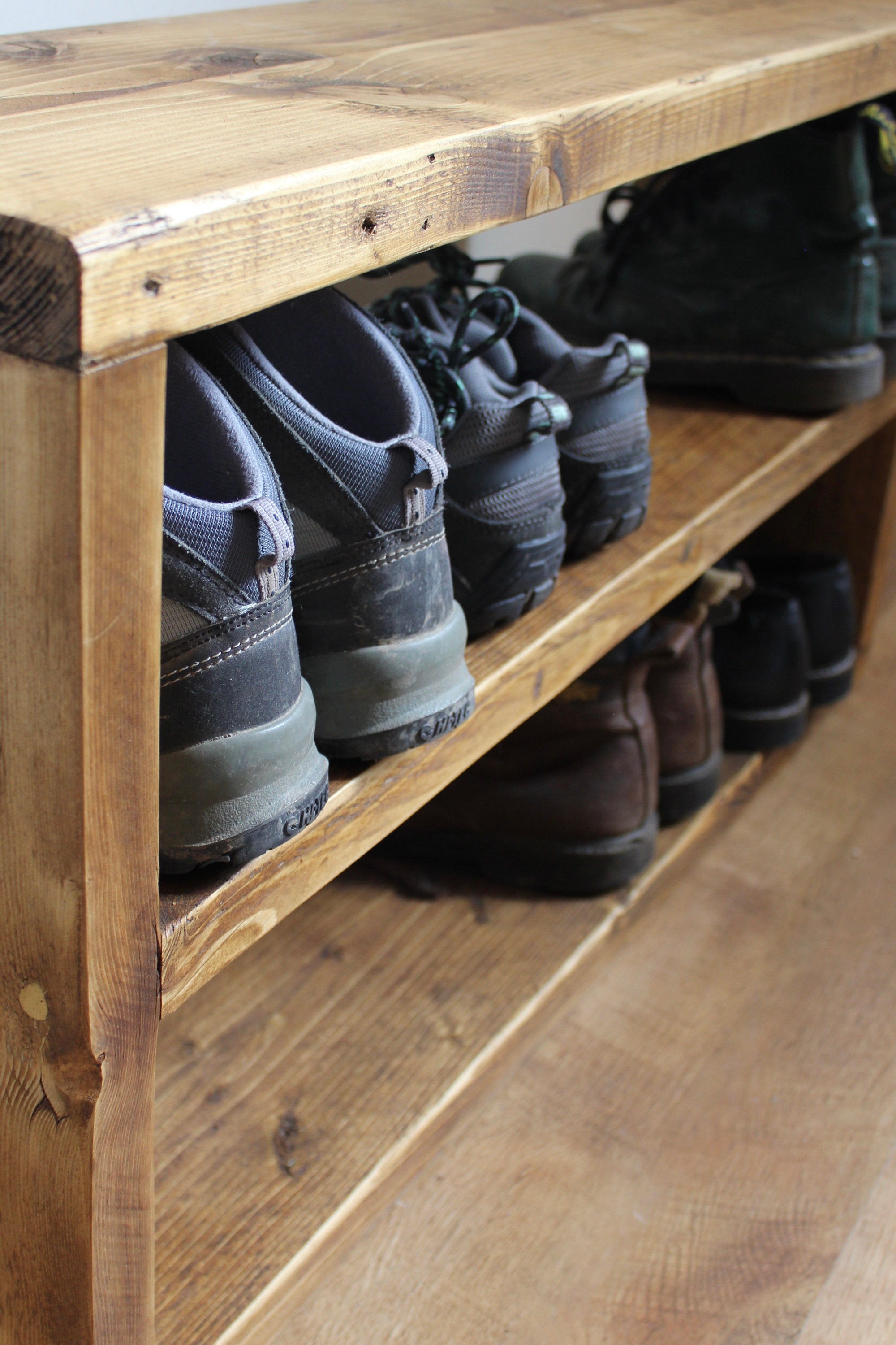 Solid Rustic Shoe Rack Chunky Wood Scaffold Boards Etsy UK
