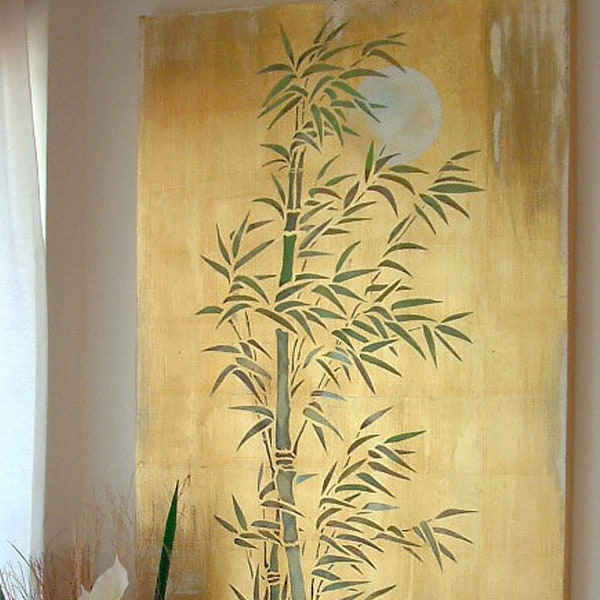 Oversize Bamboo and Moon Stencil ©
