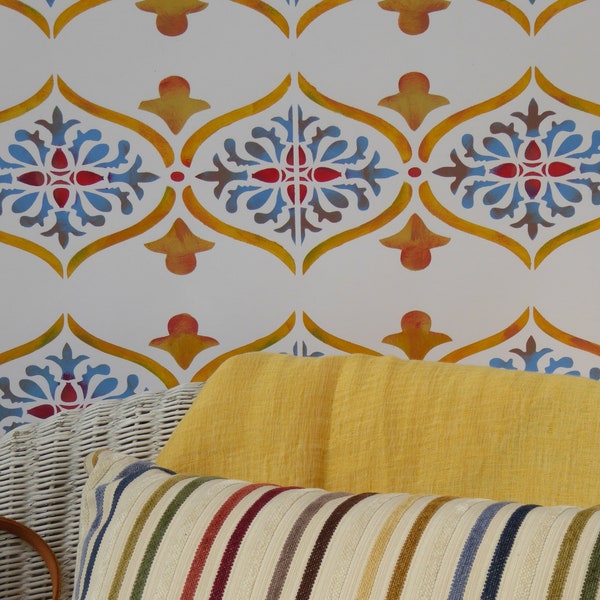 Moroccan Wall Stencil Etsy UK