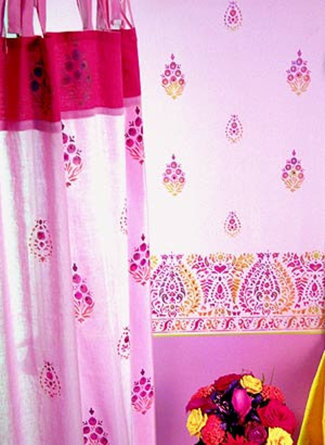 Gujarat Indian Repeat Stencil © Etsy