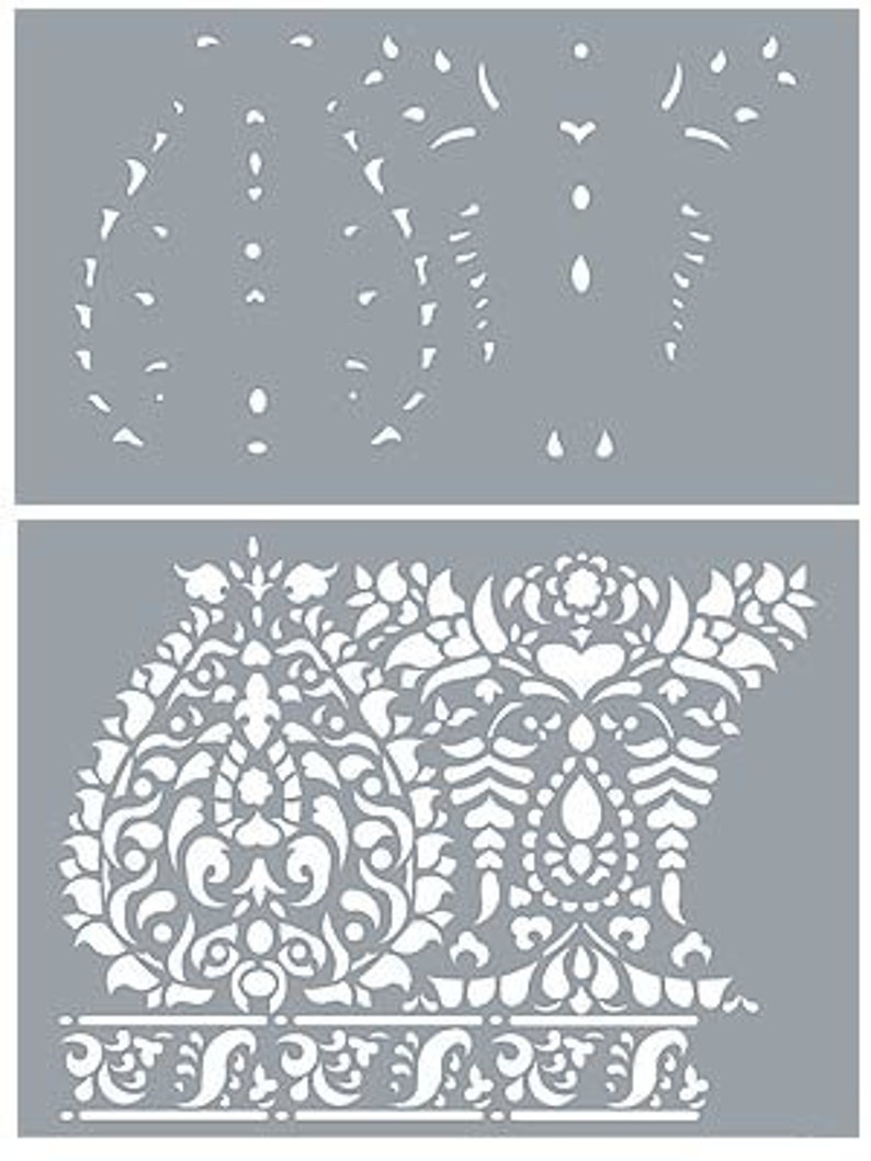 Gujarat Indian Border Stencil © Etsy