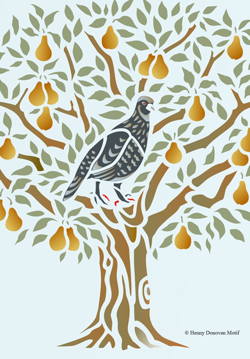 partridge-in-a-pear-tree-stencil-etsy
