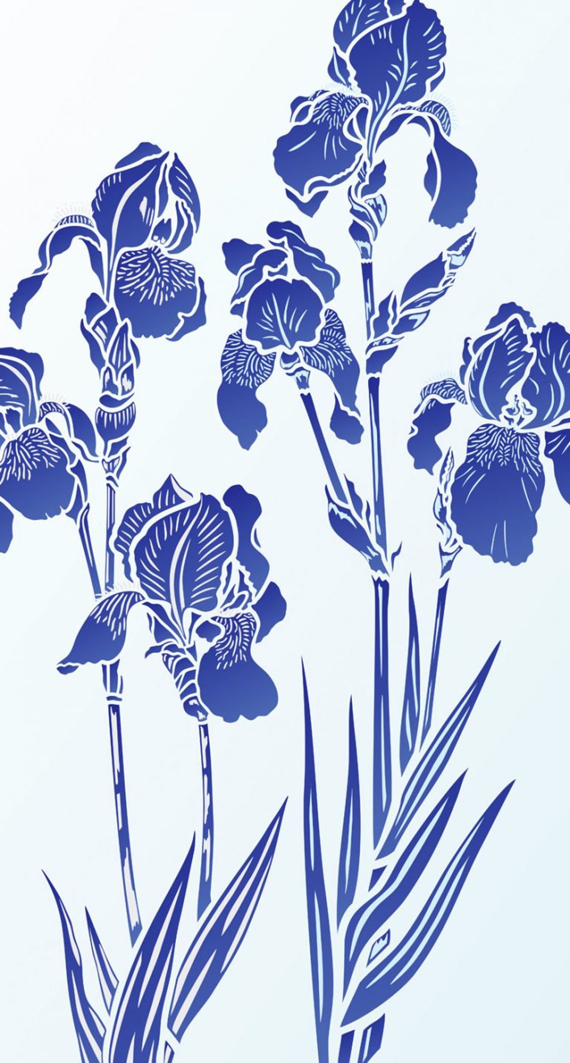 LARGE Iris Flower Stencils 1 & 2 © - Etsy Hong Kong