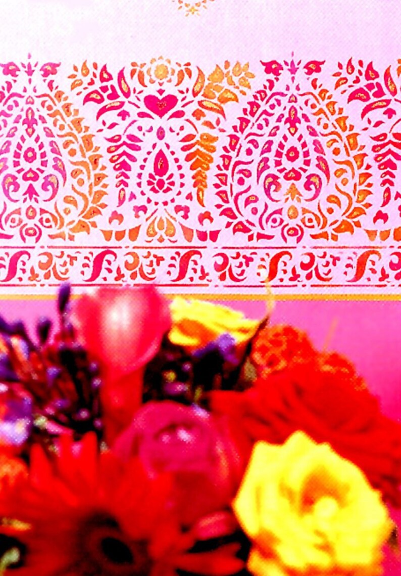 Gujarat Indian Border Stencil © Etsy