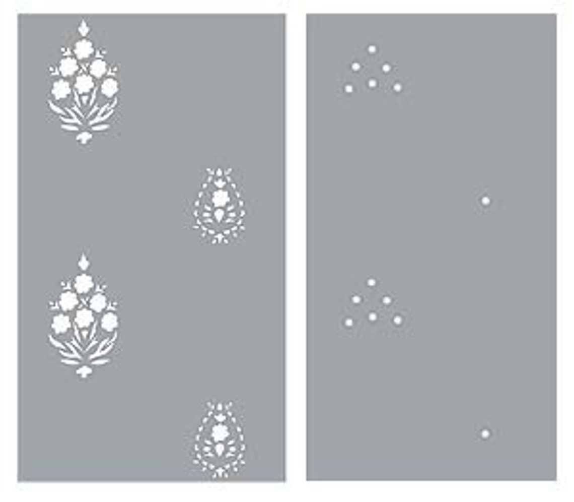 Gujarat Indian Repeat Stencil © Etsy