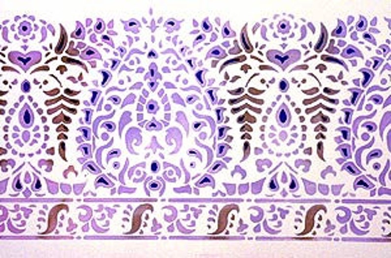 Gujarat Indian Border Stencil © Etsy