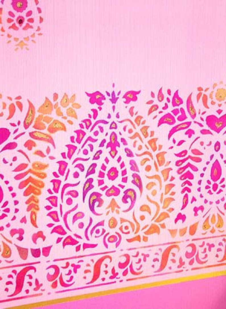 Gujarat Indian Border Stencil © Etsy