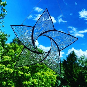 Stained Glass Star Suncatcher, Celestial Art, Whimsical Decor, Star Decoration, Nursery Decor, Glass Art, Handmade Glass, Garden Decoration