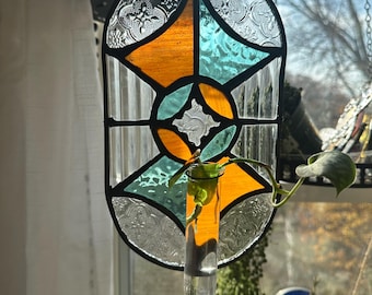 Stained Glass Plant Propagation Window Hanging, Plant Propagation, Stained Glass, Sun catcher, Star Stained Glass, Plant gift, Propagation