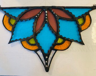 Stained glass mandala, mandala decor, stained glass sun catcher, window hanging, stained glass gift, Christmas gift, yoga gift, glass art