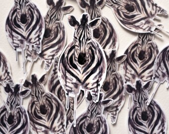 Zebra Sticker. Decorative watercolor animal sticker, ideal for decorating mobile and other surfaces. Weatherproof.