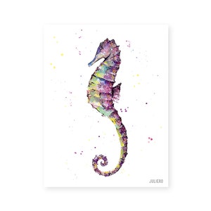 Decorative print of marine animals, seahorse, watercolor prints, home decor, gifts / Animal Print Seahorse, decoration