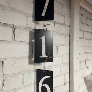 Black Powder-Coated Steel House Numbers