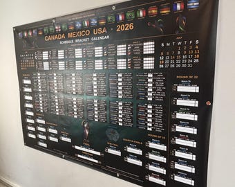Set of 2 World Cup 2026 Posters – Soccer Schedule Bracket Wall