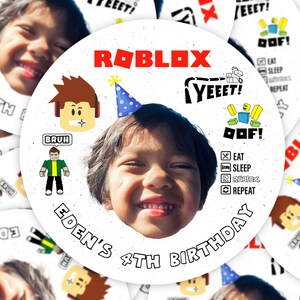 Custom Roblox Face Stickers: Birthday Party Favors