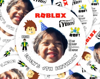 Custom Roblox Face Stickers: Birthday Party Favors