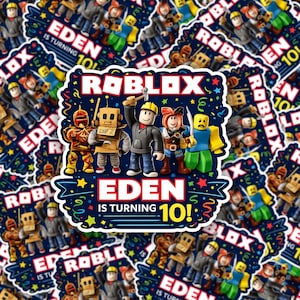 Roblox Birthday Sticker | Personalized Name & Age Decal (10th Birthday)