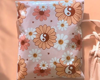 10x13 Yin Yang Floral Poly Mailers: Self Seal Shipping Bags