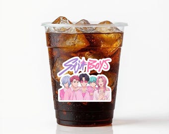 Saja Boys Kpop Party Cups – Custom Vinyl Print, Disposable Plastic Cup