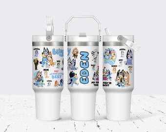 Bluey Tumbler - Bluey Water Bottle - Bluey Water Bottle - 30oz Tumbler - Birthday Gift - Kids Tumbler - Children Back to School - Custom
