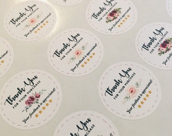 2" Variety - Your Business is Appreciated, Thank You Stickers, Feedback Stickers, Custom, Packaging, Shipping Supplies