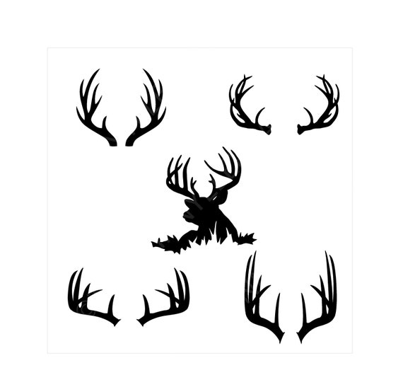Deer Antlers Hunting Svg Outdoors Svg Cricut Clipart Etsy